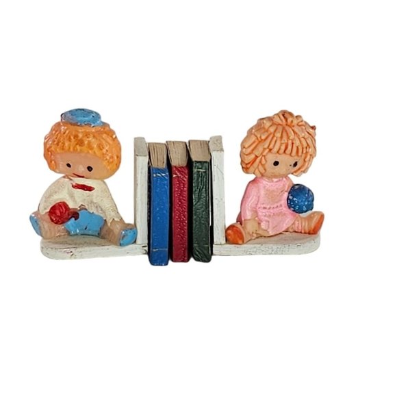 Other - Vintage Dollhouse Miniature Raggedy Ann Andy Bookends Books
